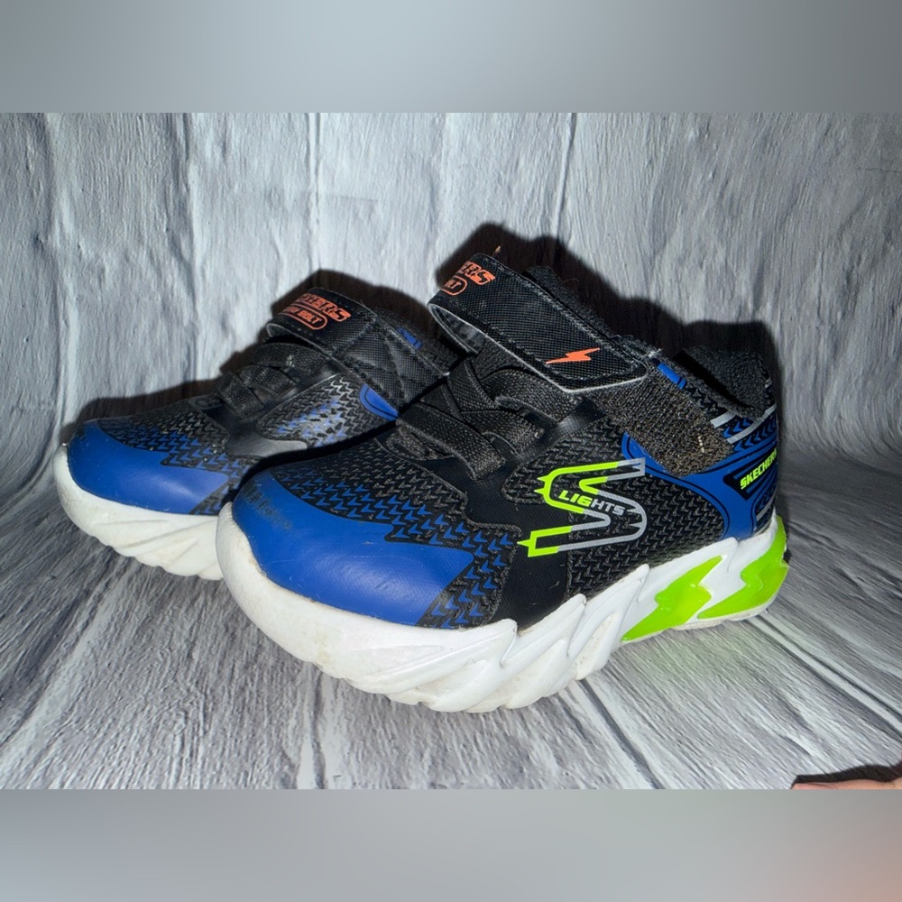 Skechers Kids' Black and Blue Light-Up Sneakers